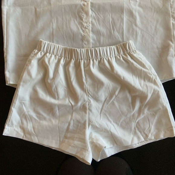 Brand New Shein White Blouse and Shorts Set M - Picture 4 of 4